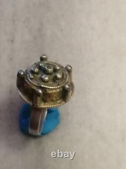 Antique Rare, Late Byzantine, Pre Georgian Gold Plated Silver Ring US- 8