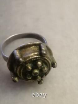 Antique Rare, Late Byzantine, Pre Georgian Gold Plated Silver Ring US- 8