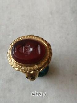 Antique Rare Memento Mori Gold Plated Mourning Ring 1886