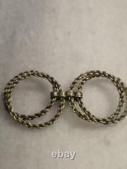 Antique Rare Pre / Georgian Silver, Gold Plated Ring, Chain With Filigree US-8