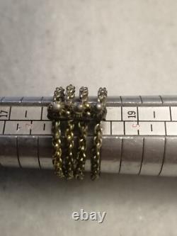 Antique Rare Pre / Georgian Silver, Gold Plated Ring, Chain With Filigree US-8