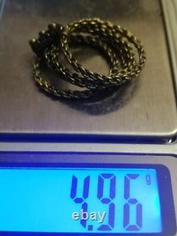 Antique Rare Pre / Georgian Silver, Gold Plated Ring, Chain With Filigree US-8