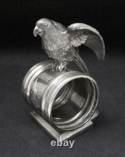 Antique Reed & Barton Figural Parrot Napkin Ring #1136 American Silver Plate