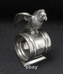 Antique Reed & Barton Figural Parrot Napkin Ring #1136 American Silver Plate