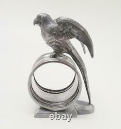 Antique Reed & Barton Figural Parrot Napkin Ring #1136 American Silver Plate