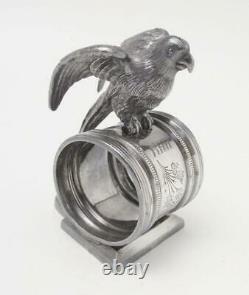 Antique Reed & Barton Figural Parrot Napkin Ring #1136 American Silver Plate