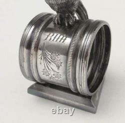 Antique Reed & Barton Figural Parrot Napkin Ring #1136 American Silver Plate