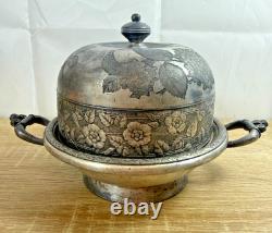 Antique Rogers Smith & Co Silverplate Butter Dish 5003 Quadruple Plate Meriden