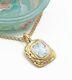 Antique Roman Glass Gold Plated Pendant Ancient Fragment 200 B. C Bluish Patina