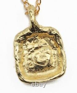 Antique Roman Glass Gold Plated Pendant Ancient Fragment 200 B. C Bluish Patina