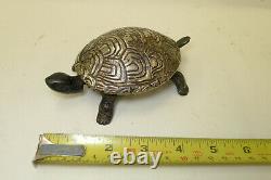 Antique SILVER PLATED TORTOISE Novelty Servants Hotel Table Call Bell WORKING