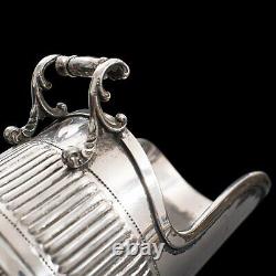 Antique Salt Cellar, English, Silver Plate, Server, Miniature Scuttle, Victorian