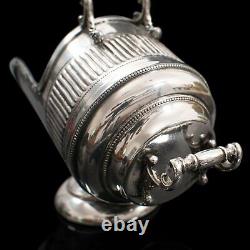 Antique Salt Cellar, English, Silver Plate, Server, Miniature Scuttle, Victorian