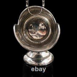 Antique Salt Cellar, English, Silver Plate, Server, Miniature Scuttle, Victorian