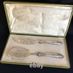 Antique Set Art nouveau France 19th Century Silver 950 Silver Plated Native Box