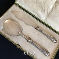 Antique Set Art nouveau France 19th Century Silver 950 Silver Plated Native Box