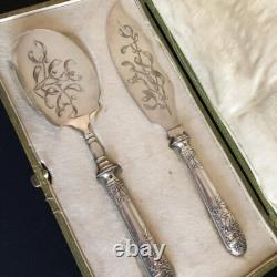 Antique Set Art nouveau France 19th Century Silver 950 Silver Plated Native Box