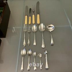 Antique Sheffield Silver Plated Cutlery Canteen LOCK & KEY 60-Piece Set 6 Places