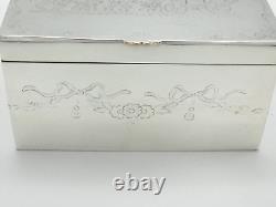 Antique Sheffield dresser box large RARE Silver Plate Footed Jewelry Trinket Box