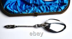 Antique Silver Apostle Serving Spoons (Pair) in original case circa late 1800's