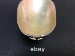 Antique Silver Mounted Mother Of Pearl Shell Bon Bon Dish
