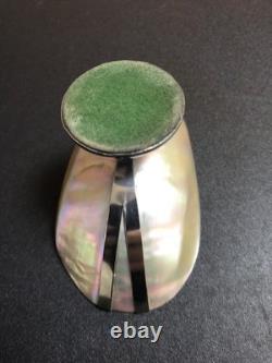 Antique Silver Mounted Mother Of Pearl Shell Bon Bon Dish