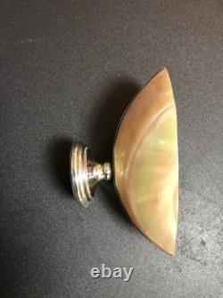 Antique Silver Mounted Mother Of Pearl Shell Bon Bon Dish