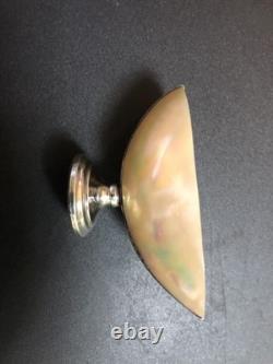 Antique Silver Mounted Mother Of Pearl Shell Bon Bon Dish