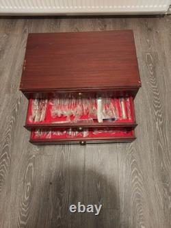 Antique Silver Pieces King Pattern Canteen Cabinet