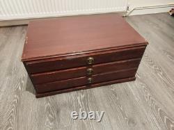 Antique Silver Pieces King Pattern Canteen Cabinet