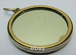 Antique Silver Plate Art Nouveau Repousse Large Cameo Pendant Mirror