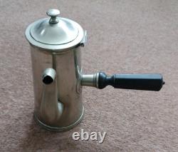 Antique Silver Plate Chocolate or Coffee Pot with Wooden Handle