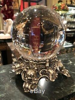 Antique Silver Plate Crystal Ball Oracle Ormolu Paranormal