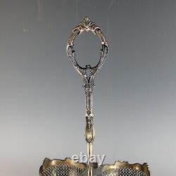 Antique Silver Plate Decanter Stand Tantalus Liquor Caddy 19th Century