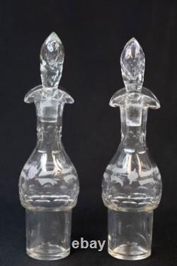 Antique Silver Plate & Glass Cruet/Condiment Caddy 6 Pc Set All Original Bottles