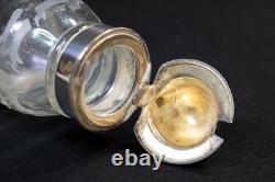 Antique Silver Plate & Glass Cruet/Condiment Caddy 6 Pc Set All Original Bottles