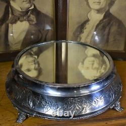 Antique Silver Plate Mirrored Cake Stand Table Centrepiece Wedding Display