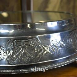 Antique Silver Plate Mirrored Cake Stand Table Centrepiece Wedding Display