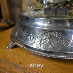 Antique Silver Plate Mirrored Cake Stand Table Centrepiece Wedding Display