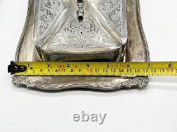 Antique Silver Plate Robert Pringle Bamboo Handle Butter / Cheese Dish Lidded