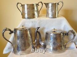 Antique Silver Plate Tea Coffee Set-DANIEL & ARTER England