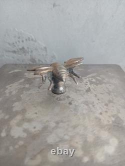Antique Silver Plated Bee Finial Fretwork Frame Glass Liner Preserve Pot c. 1900