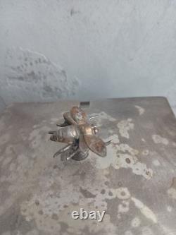 Antique Silver Plated Bee Finial Fretwork Frame Glass Liner Preserve Pot c. 1900