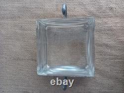 Antique Silver Plated Bee Finial Fretwork Frame Glass Liner Preserve Pot c. 1900