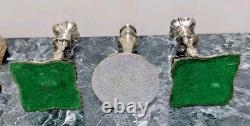 Antique Silver Plated Candlestick Trio Regency Style 9-9.25 inches