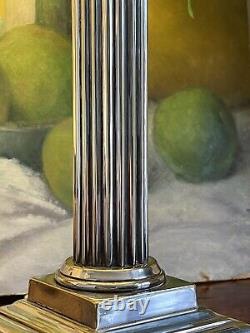 Antique Silver Plated Corinthian Column Lamp