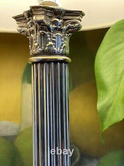 Antique Silver Plated Corinthian Column Lamp