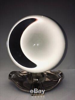 Antique Silver Plated Crystal Ball Oracle Ormolu Paranormal 10
