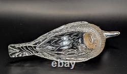 Antique Silver Plated & Cut Glass Bird Dove Figurine Oil, Vinegar Jug Dispenser