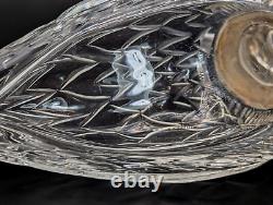 Antique Silver Plated & Cut Glass Bird Dove Figurine Oil, Vinegar Jug Dispenser